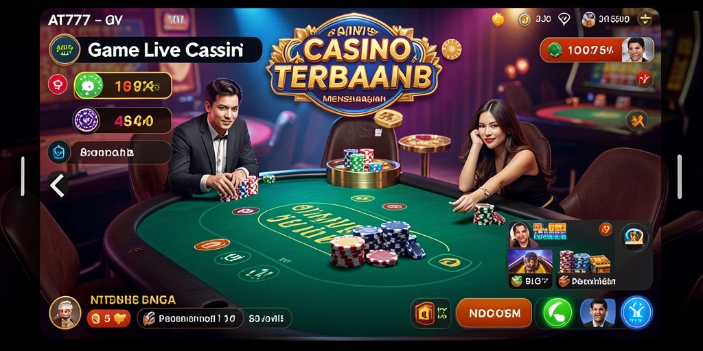 Tampilan gameplay Live Casino yang aktif dan menarik di AT777.