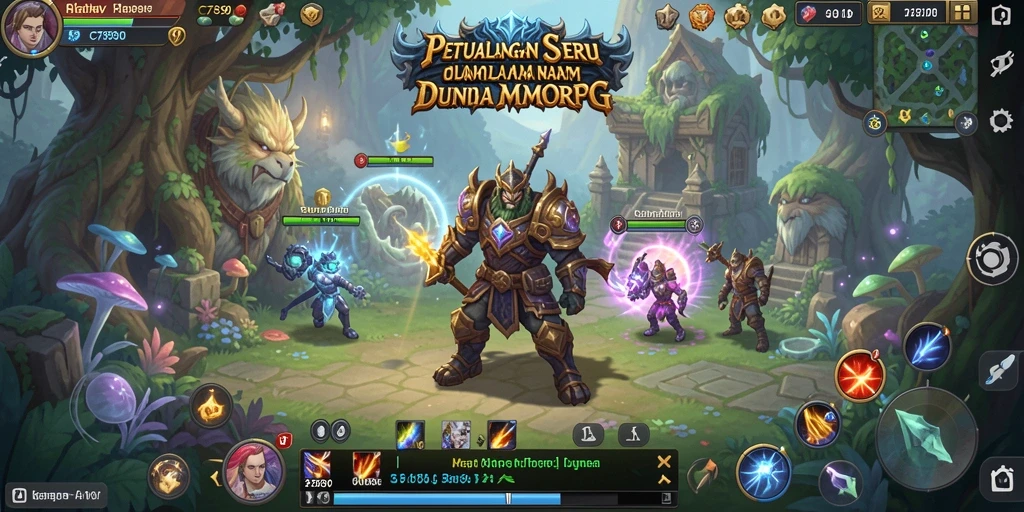 Tangkapan layar C7890 menampilkan pertarungan epik dalam dunia MMORPG.