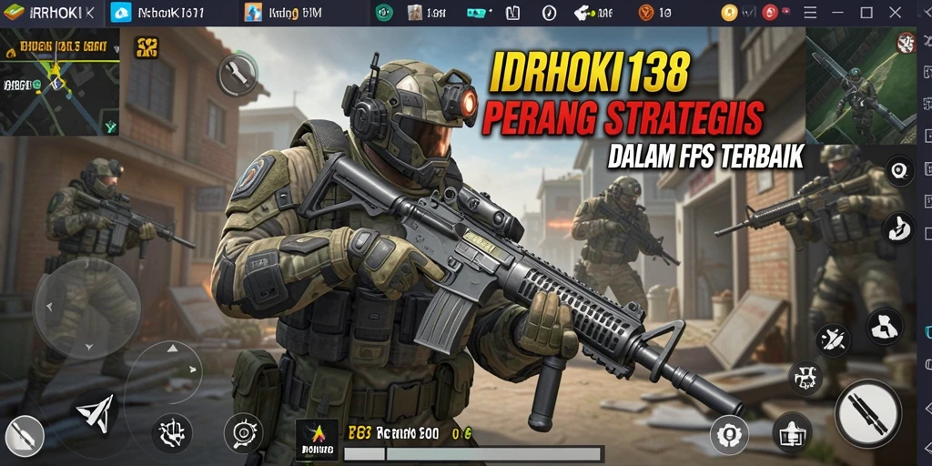 Screenshot menunjukkan intensitas pertempuran dalam game FPS IDRHOKI138.