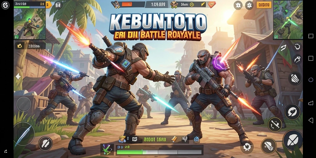 Gameplay KEBUNTOTO menampilkan pertempuran seru dari sudut pandang pemain.