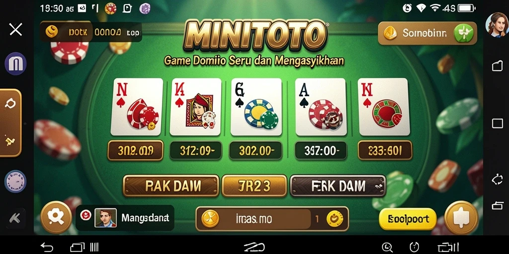 Tampilan gameplay seru dalam MINITOTO saat bermain Domino.
