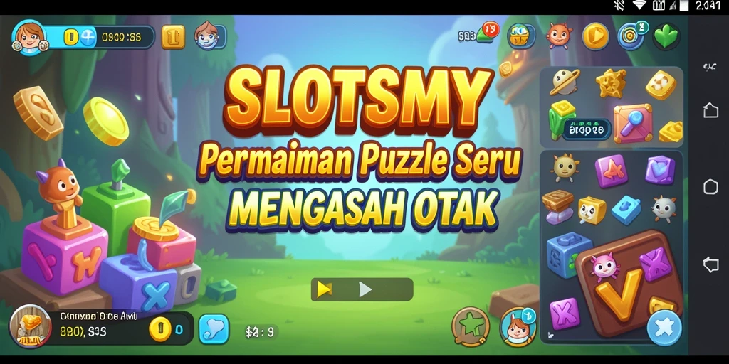 Screenshot gameplay SLOTSMY menampilkan tantangan puzzle yang membuat ketagihan.